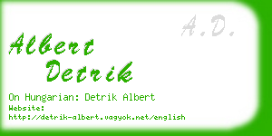 albert detrik business card